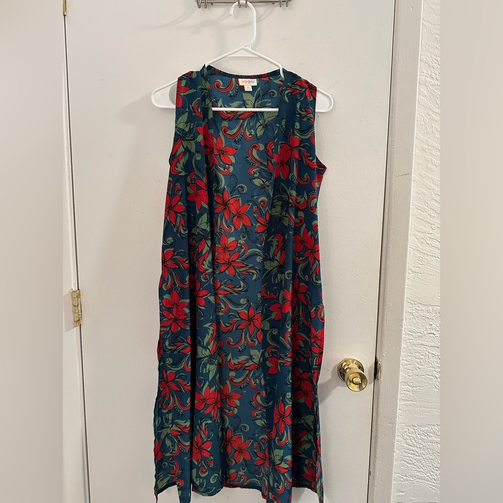 XS LuLaRoe floral duster vest